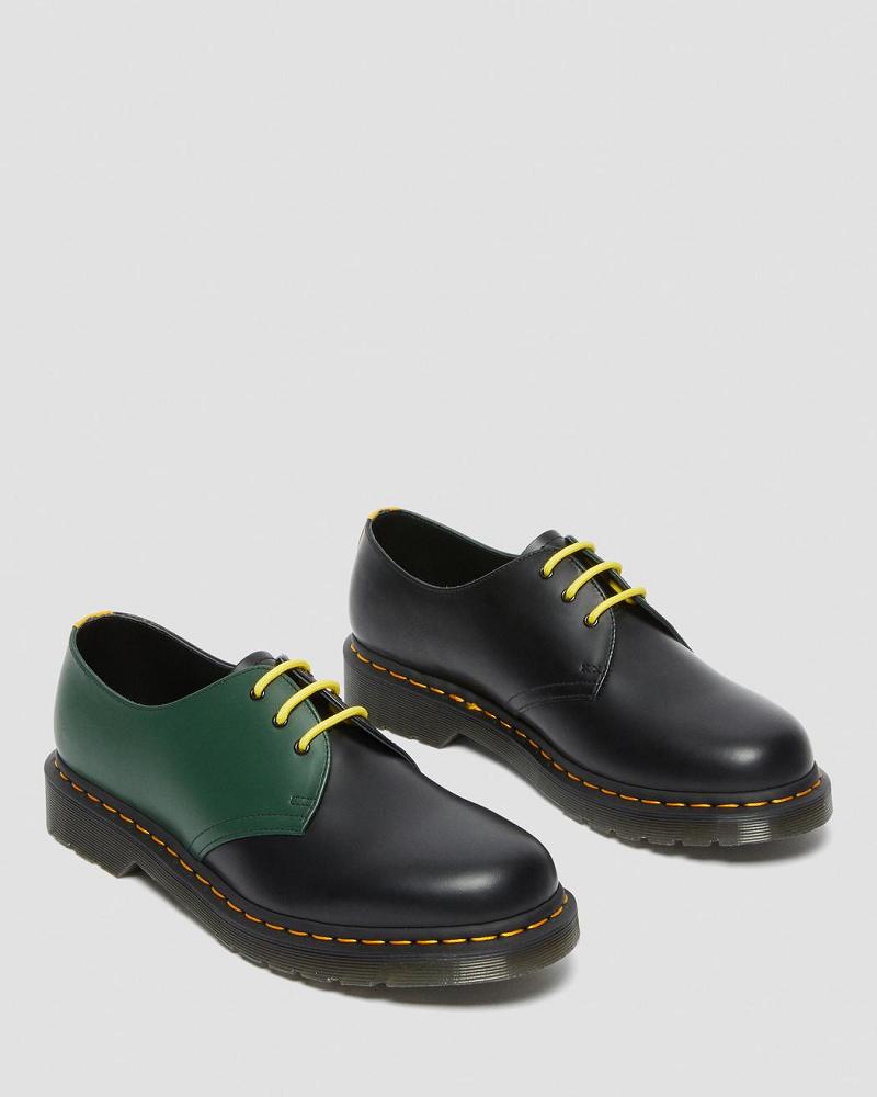 Men's Dr Martens 1461 Contrast Smooth Leather Oxfords Shoes Black | AU 589CTV